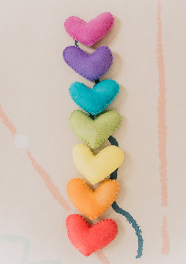 Little Wise One Chakra Felt Hearts